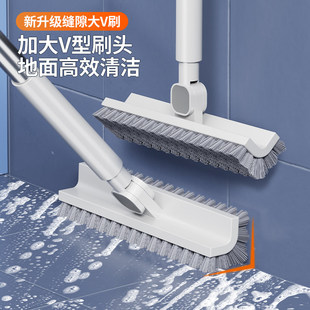 洗手间洗地刷硬毛刷化妆室刷地洗地浴室洗地缝隙清洁刷长柄地板刷