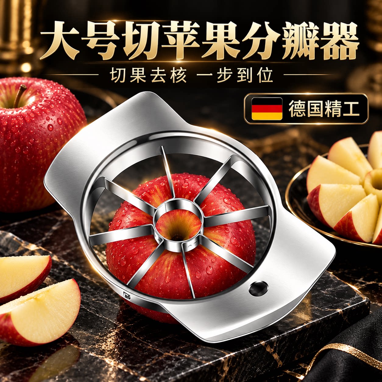 切苹果神器加厚不锈钢切果器水果切块模具雪梨切果盘专用工具去核