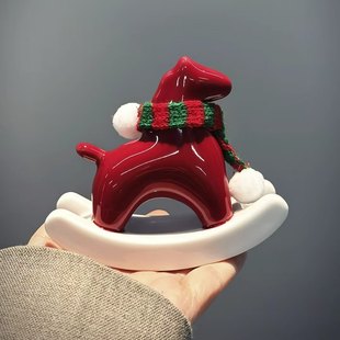红色小马摆件摇摇马客厅玄关新年装饰品氛围布置马年吉祥物小礼物