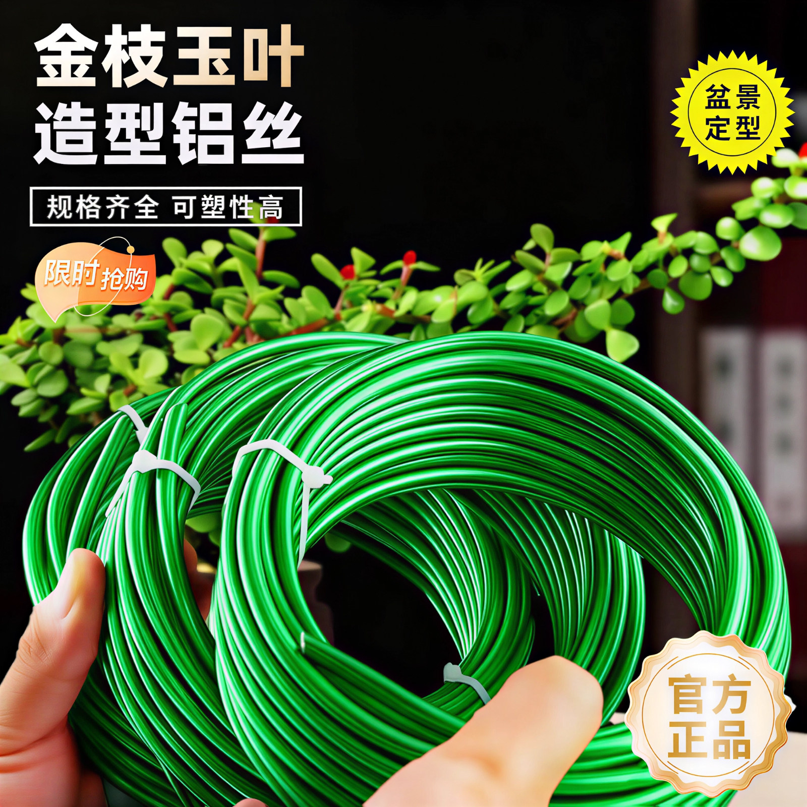 盆景造型专用铝丝铝线金枝玉叶盘扎铝丝线蟠扎园艺铁丝花卉定型用图片