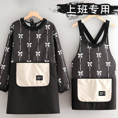 围裙上班专用2025新款帆布长袖