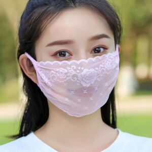 口罩女春夏季薄款防晒冰丝面罩透气女神蕾丝面纱时尚护脸柔软凉感