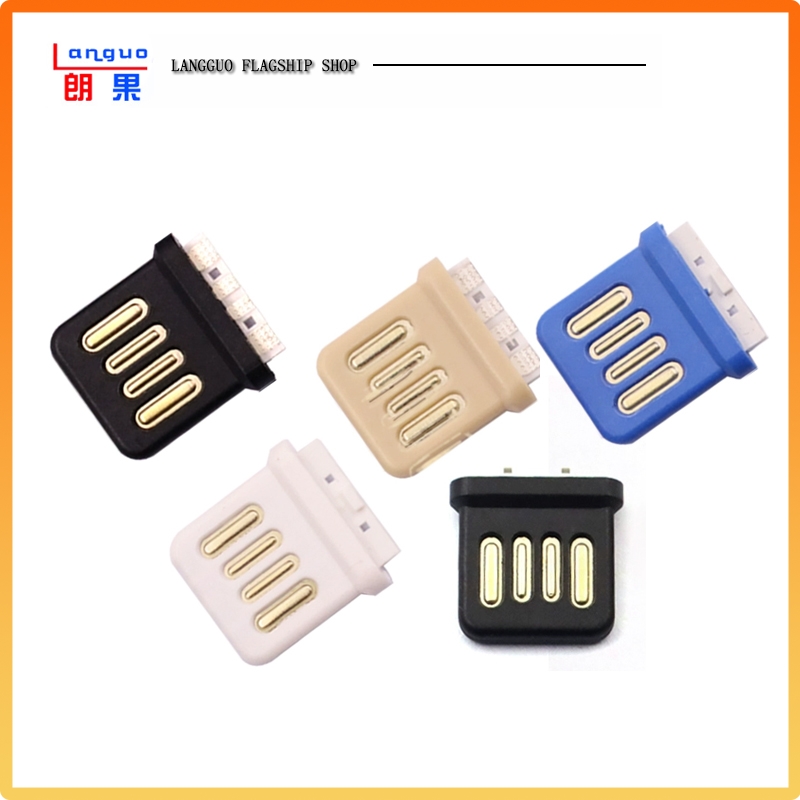 USB2.0双面插4P全塑A公焊线