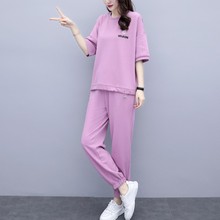 运动休闲套装女夏季2020新款气质女神范衣服洋气夏天时尚两件套