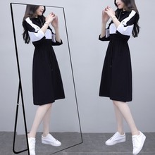 休闲连衣裙女夏季2020年新款减龄显瘦气质女神范中袖遮肚夏天裙子