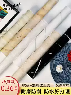 Thickened waterproof kitchen oil-proof imitation marble sticker countertop desktop integral cabinet stove with wall tiles self-adhesive