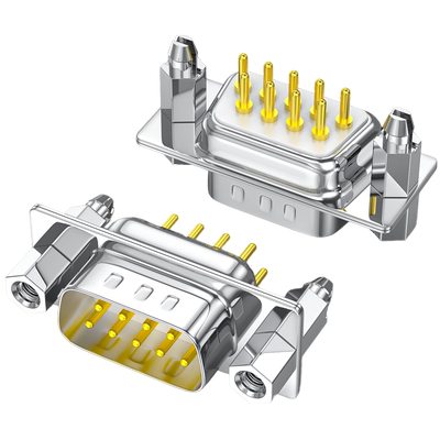 DB9/RS232/485焊板插头铜针镀金