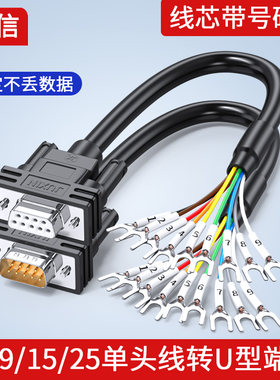 DB9串口线DB15DB25转U型端子线