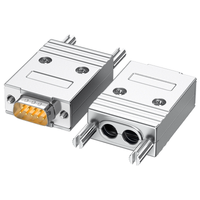 薄款金属壳DB9焊线头双孔出线