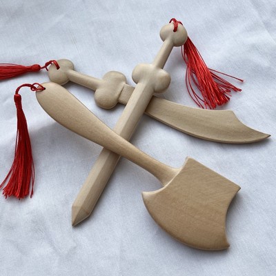 刀剑斧无漆原木桃木纯手工桃木剑