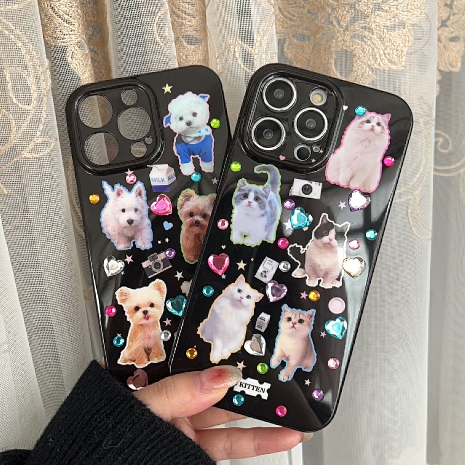 五只猫咪vivos15手机壳x90贴钻diy立体iqoou3/y53s手工iqooneo6/x80