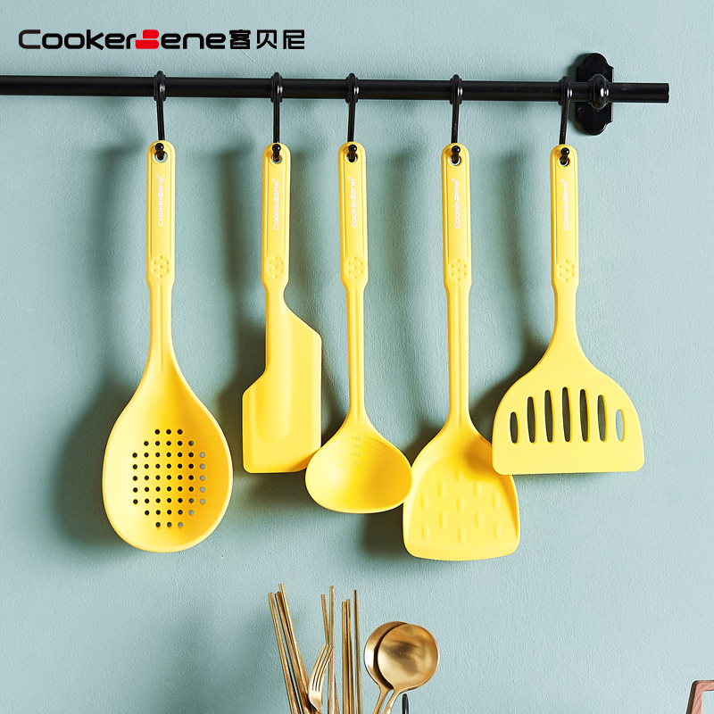 CookerBene不粘锅专用食品级硅胶锅铲家用油刷长小柄炒菜铲子汤勺