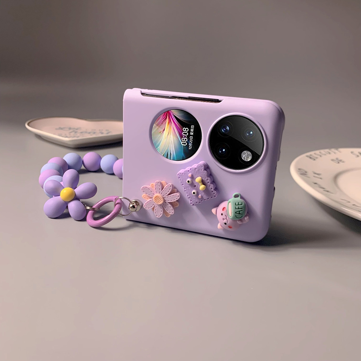 华为p50pocket超薄磨砂唯美壳