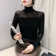 高领打底衫 T恤小衫 女2025秋冬新款 欧货重工烫钻上衣洋气百搭长袖
