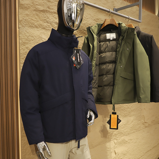 抗寒零下30度！冬季男士高端光电子90白鸭绒防风雨加厚保暖羽绒服