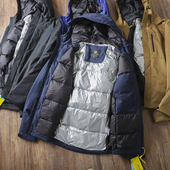 鸟家巅峰 加厚防风抗寒保暖户外冲锋衣羽绒服 男士 热反射内里 冬季