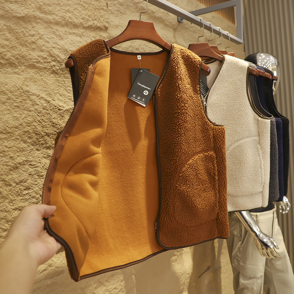 欧洲单~秋冬男女情侣加厚保暖双面绒仿羊羔毛摇粒绒马甲坎肩外套,男装,常规马甲,淘宝优惠券,粉丝福利购,淘宝优惠卷