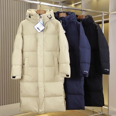 抗寒零下30~男女情侣超厚抗寒高蓬松防风防水90鹅绒中长款羽绒服