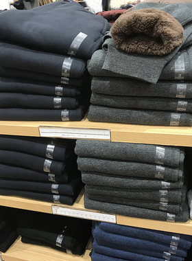 抵御严寒【东吉U家】冬季男士宽松加绒加厚羊羔毛束脚休闲裤卫裤