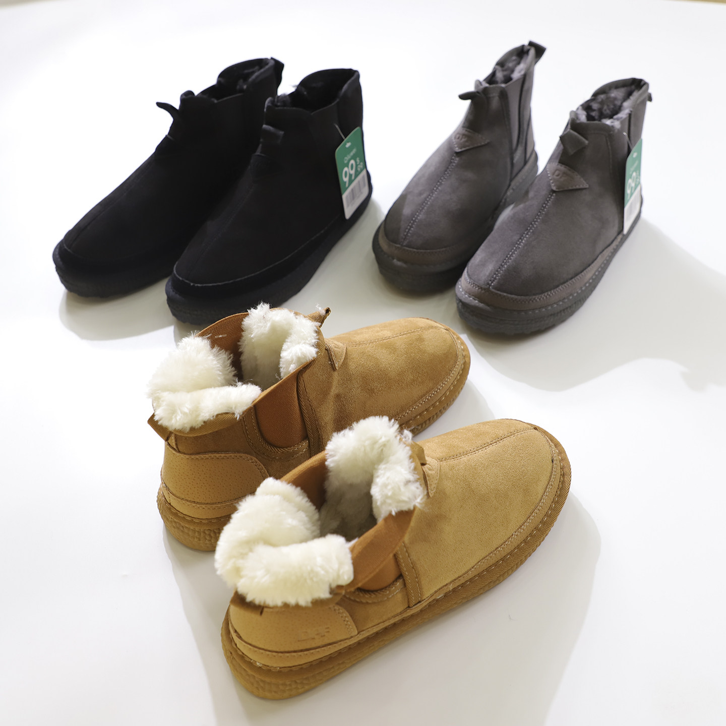 皮毛一体！超暖和~冬季男士加绒加厚长绒雪地靴防风套脚加绒棉鞋,流行男鞋,时尚雪地靴,淘宝优惠券,粉丝福利购,淘宝优惠卷