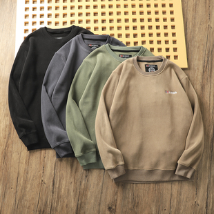 太暖和了~双面摇粒绒~秋冬男士加绒加厚保暖休闲圆领卫衣抓绒衣