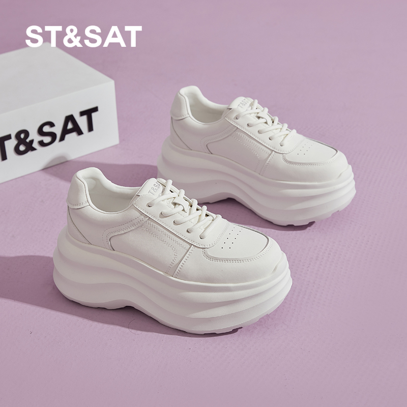 星期六厚底小白鞋透气休闲松糕鞋