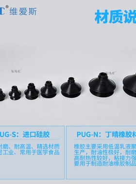 VAC维爱斯真空吸盘PUG-S进口硅胶材质坚固耐磨耐高温工业吸盘