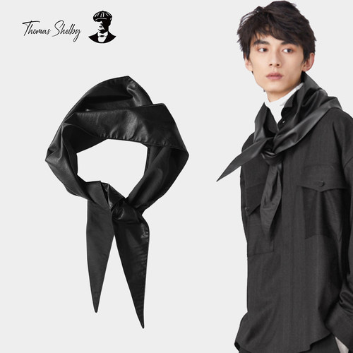thomasshelby男黑皮三角巾领巾