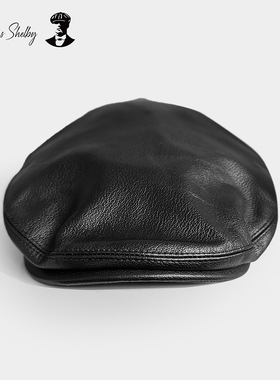 正品授权 thomas shelby汤米谢尔比剃刀党英伦鸭舌帽黑牛皮开普帽