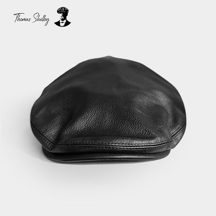 正品授权 thomas shelby汤米谢尔比剃刀党英伦鸭舌帽黑牛皮开普帽