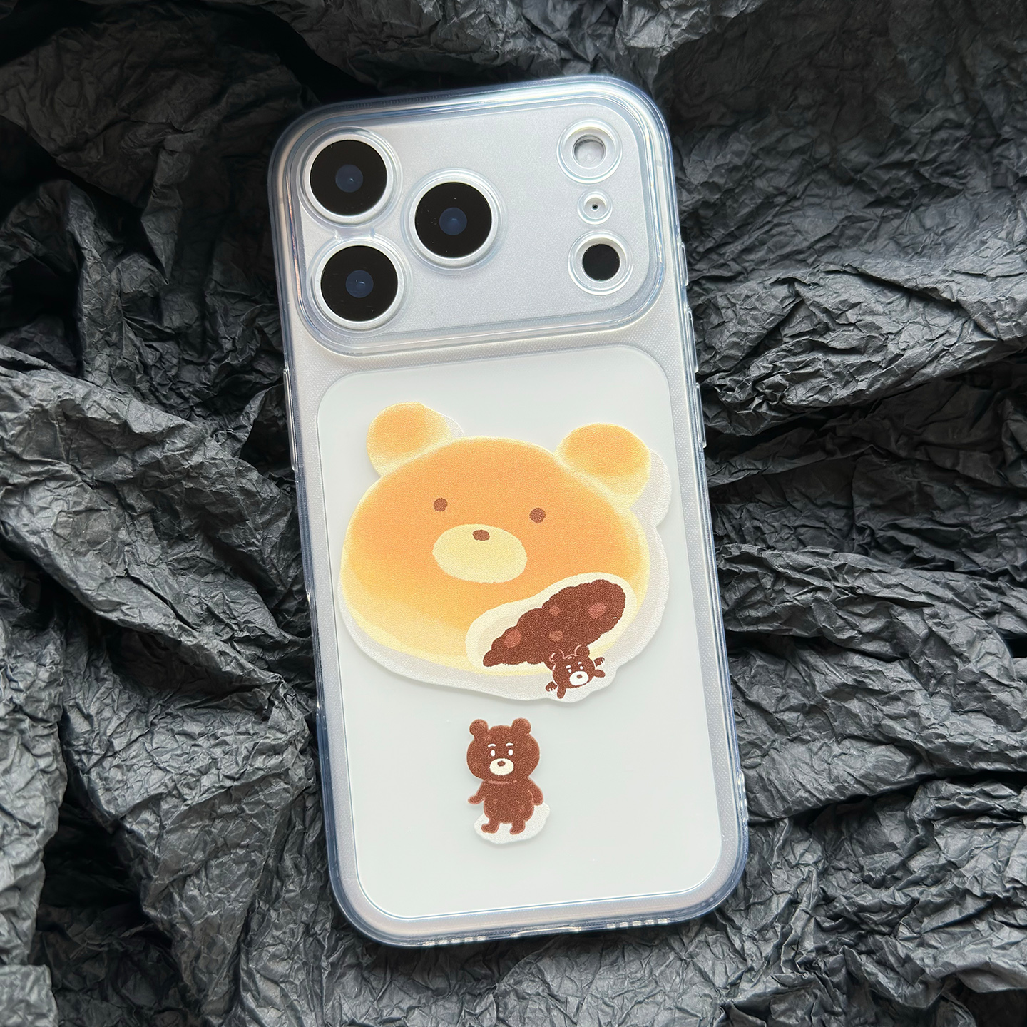 趣味甜品小熊卡通手机壳适用于iPhone17promax苹果16pro全包15pro小众14pro防摔13pro保护套安卓可定制