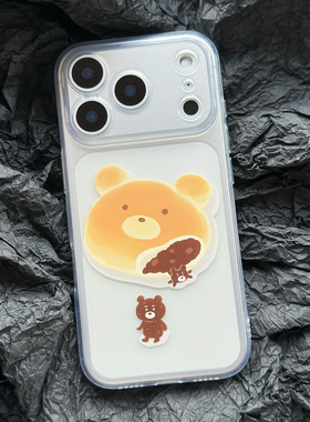 趣味甜品小熊卡通手机壳适用于iPhone17promax苹果16pro全包15pro小众14pro防摔13pro保护套安卓可定制