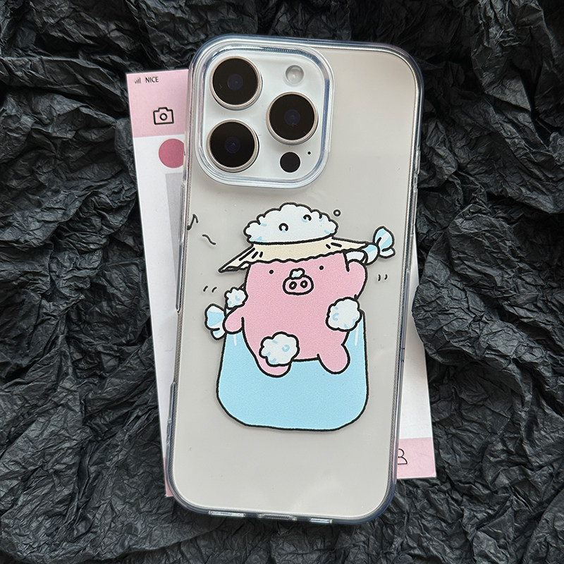 iPhone17tpu泡泡浴小猪手机壳