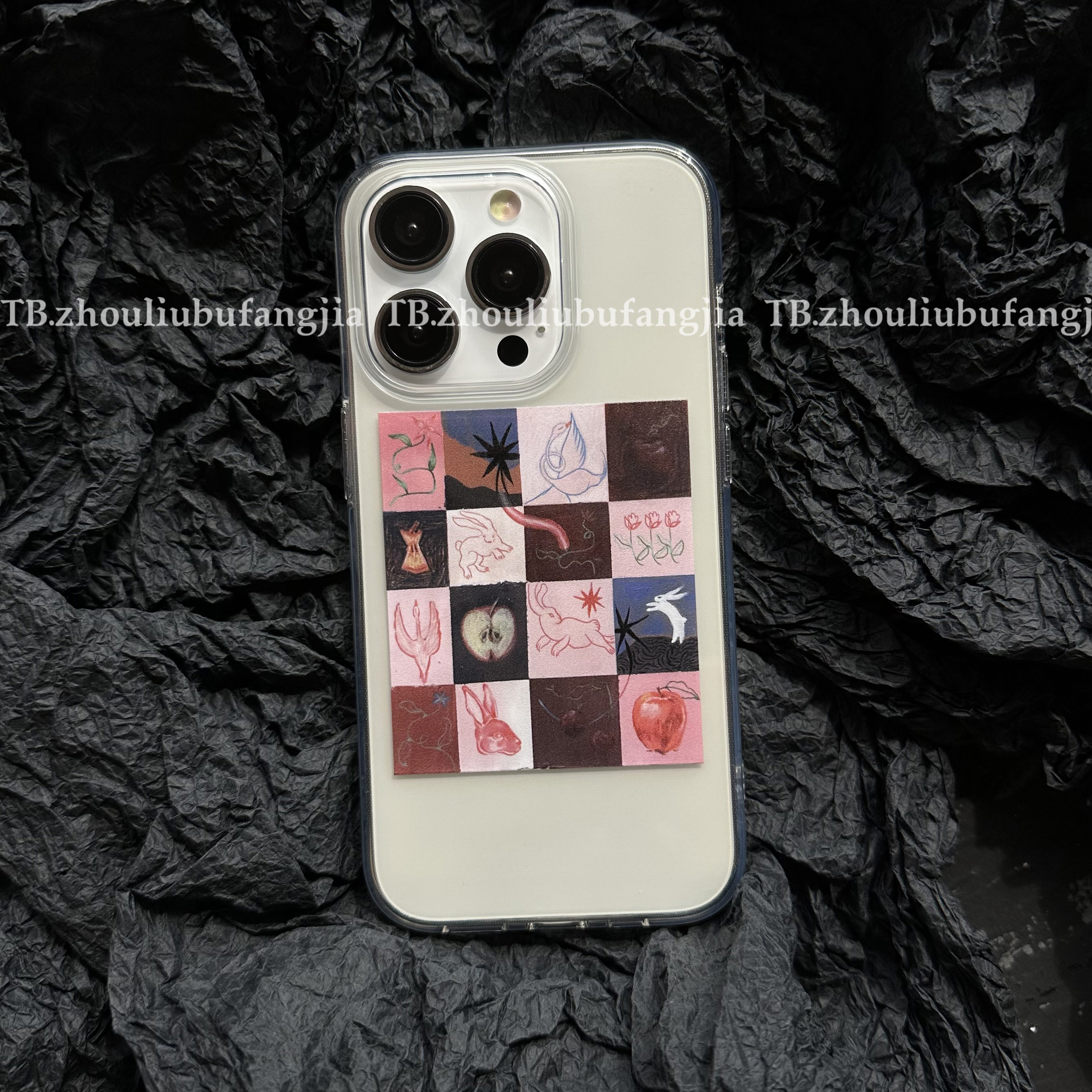 小众高级感艺术插画适用苹果17promax透明手机壳iPhone16pro软壳13防摔air情侣15pro全包14pro