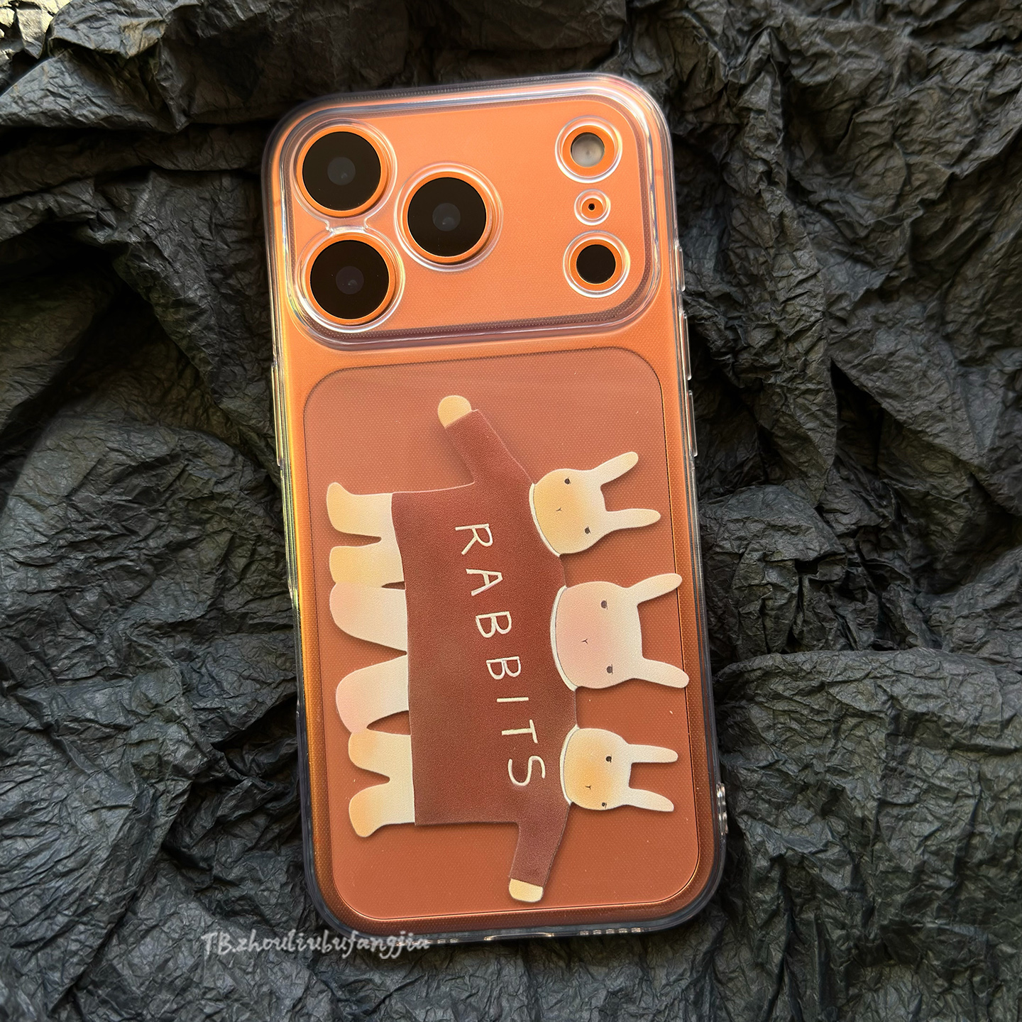 可爱三只小兔插画手机壳适用于iPhone17promax苹果16pro全包15pro小众14pro女防摔13pro保护套安卓可定制