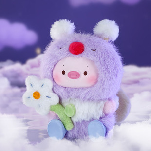 潮流毛绒安睡摆件 睡帽晚安曲系列盲盒 芝呜猪 GeeGeePIG 1983