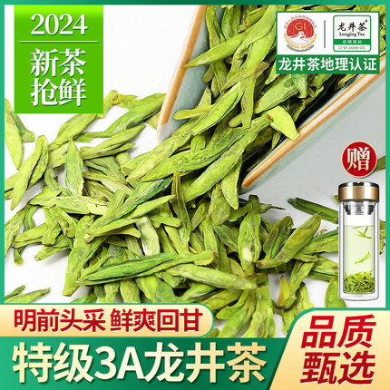 正宗龙井茶2024新茶特级3A明前茶绿茶浓香型春茶龙井茶叶500g官方