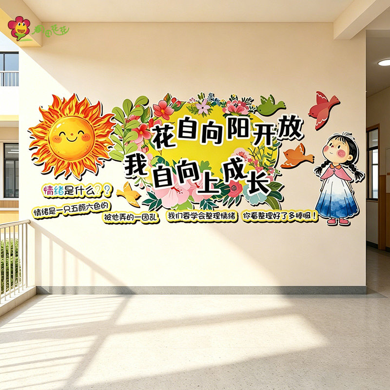 心理健康主题黑板报装饰开学幼儿园小学情绪管理文化墙贴教室布置图片