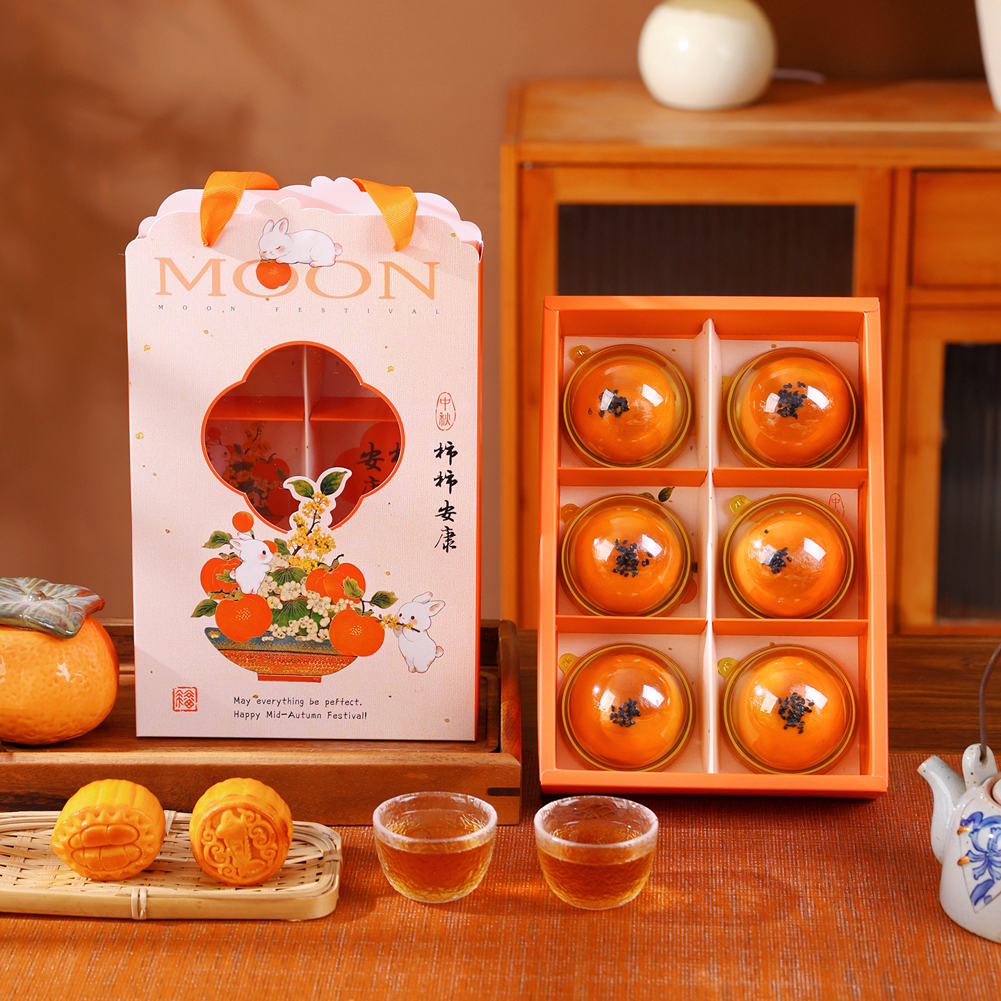 2026中秋送礼蛋黄酥礼盒6粒冰皮月饼包装盒50g/100克六粒月饼空盒