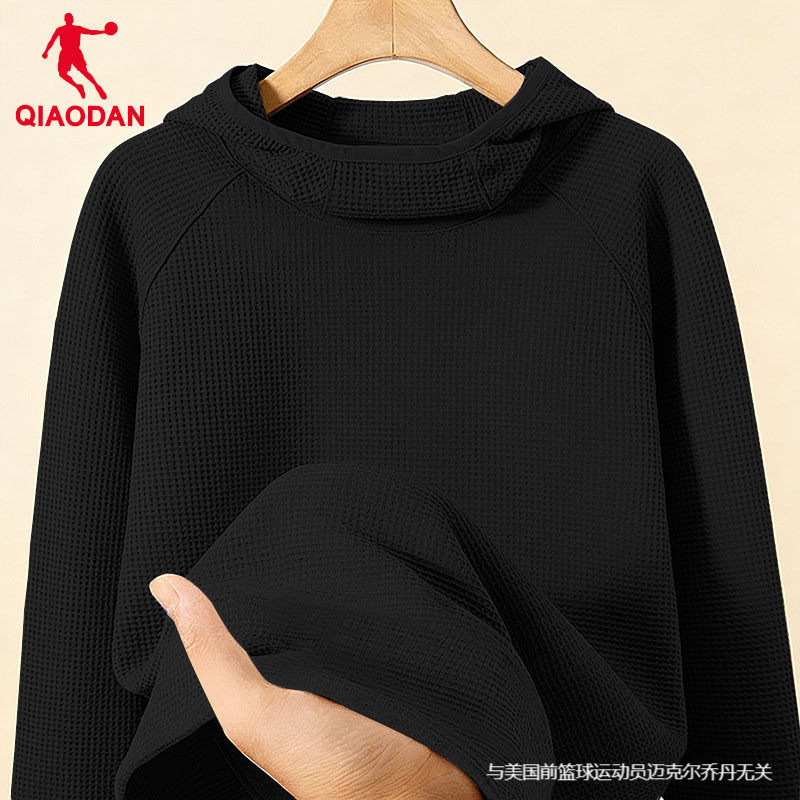 乔丹休闲连帽长袖运动T恤男2026春季新款华夫格宽松百搭官网上衣,运动服/休闲服装,运动T恤,淘宝优惠券,粉丝福利购,淘宝优惠卷