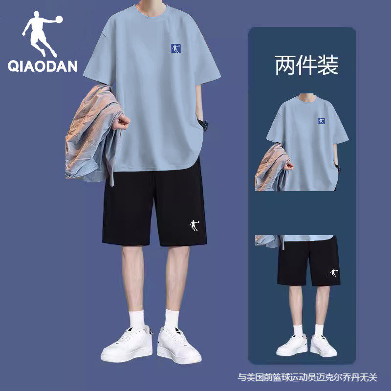 乔丹运动套装男2025夏季新款短袖T恤宽松透气短裤正品运动服上衣