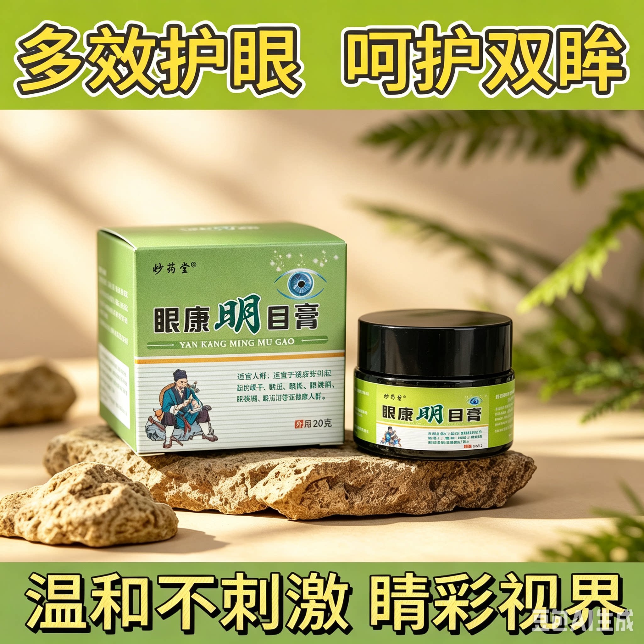 妙药堂眼康明目膏眼部按摩视力保健眼睛胀痒