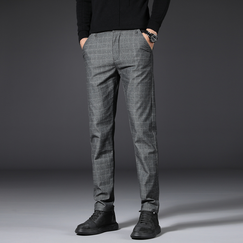 Spring casual pants men's four seasons slim and versatile straight tube Korean fashion men's casual pants