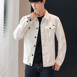 JK9019-P70现货春款2022新款牛仔纯色翻领水洗夹克男潮大码外套，男装夹克，星座224-1