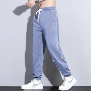 Y968-P45现货 春夏款牛仔裤夏天青少年宽松束脚哈伦休闲九分裤男图片