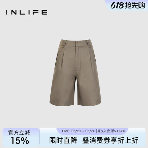 inlife休闲百搭简约西装短裤
