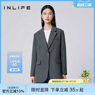 外套女2025春新款 西装 高级宽松休闲百搭西服 气质职业装 伊纳芙时尚