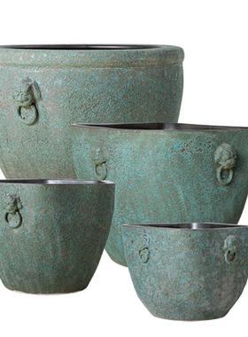 景德镇陶瓷种树金鱼缸流水摆件