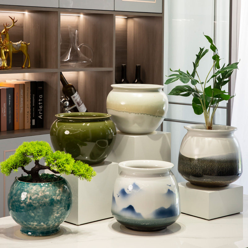 景德镇陶瓷花盆家用简约大小号口径绿植多肉盆景兰花轻奢清仓特价,家居饰品,花盆,淘宝优惠券,粉丝福利购,淘宝优惠卷