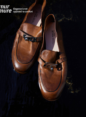 Le' Murmure 重磅 意大利进口水洗马皮 马衔扣一脚蹬懒人 乐福鞋